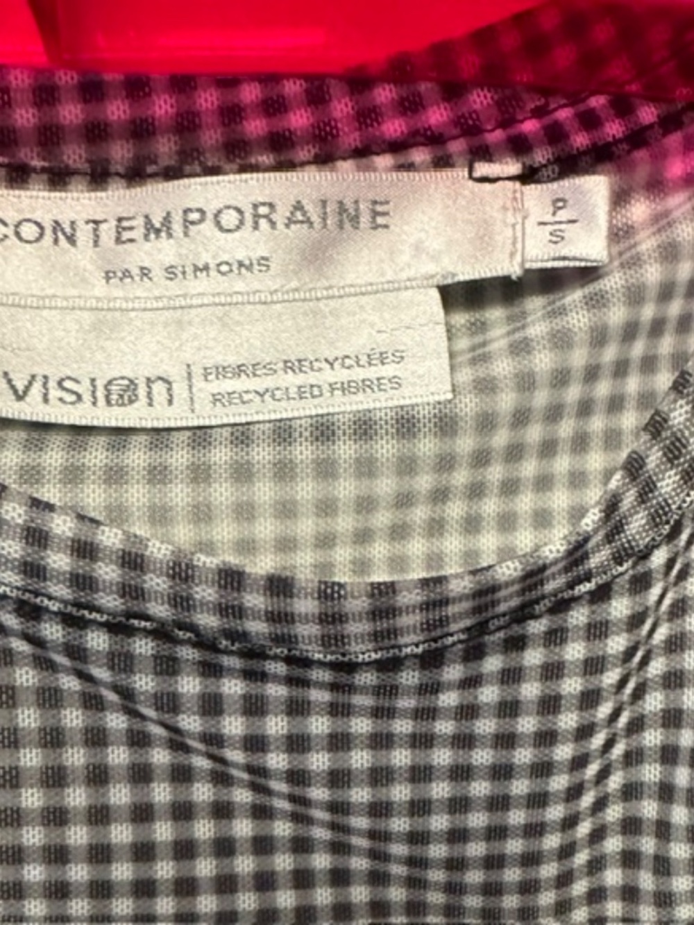 SIMONS CONTEMPORAINE - Sheer Black gingham T-Shirt - Size S